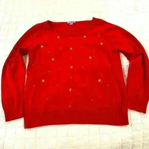 WOMENS LAURA SCOTT RED SWEATER SZ XL